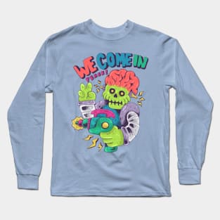 Alien Attack We Come In Peace Long Sleeve T-Shirt